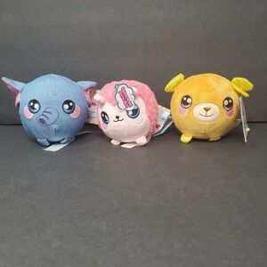 Squeezamals Series 2 3 Mable Moose Eddy Elephant Hopey Hedgehog 3.5" Easter